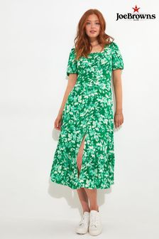 Joe Browns Green Blurred Floral Midi Dress (B28445) | KRW117,400