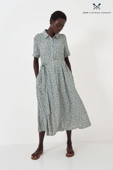 Zielony - Crew Clothing Company Multi Floral Viscose Regular Shirt Dress (B28484) | 535 zł