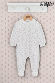 Mamas & Papas x Laura Ashley Pink Broderie Collar Sleepsuit (B28494) | €29