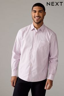 Pink Stripe Oxford Long Sleeve 100% Cotton Shirt (B28561) | $43