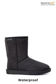Grey mid calf flat boots online