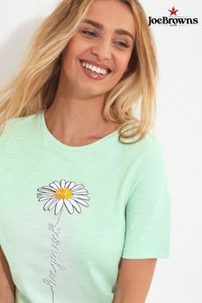Joe Browns Green Daisy Graphic Crew Neck Graphic T-Shirt (B28684) | AED128