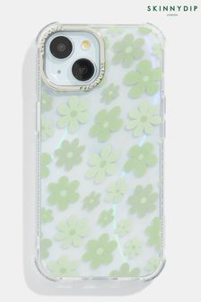 iPhone 15 Pro Green Case Warped Flower