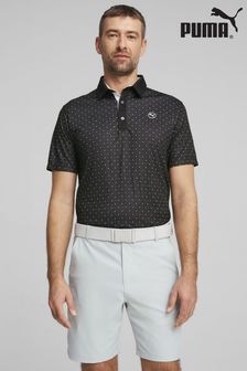 Puma Black Pure Geo Golf Mens Polo Shirt (B28898) | SGD 77