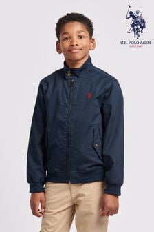 U.S. Polo Assn. Blue Boys Cotton Twill Harrington Jacket (B28902) | $120 - $144