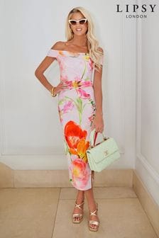 Lipsy floral bardot skater dress store