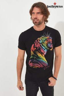 Joe Browns Black Neon Tiger Graphic T-Shirt (B29339) | 134 QAR