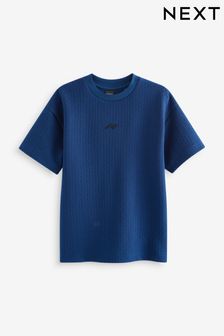 Cobalt Blue Relaxed Fit Short Sleeve Textured T-Shirt (3-16yrs) (B29348) | ￥1,940 - ￥2,530