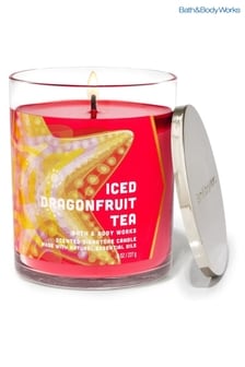 Bath & Body Works Iced Dragonfruit Tea Iced Dragonfruit Tea Signature Single Wick Candle 8 oz / 227 g (B29375) | €27