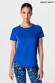 Błękitny z motywem błyskawicy - Sweaty Betty Breathe Easy T-shirt (B29398) | 345 zł