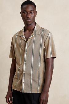 Banana Republic Brown Luxury-Touch Pique Resort Shirt (B29446) | €92