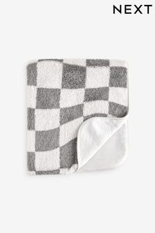 Black/White Checkerboard Fleece Baby Blanket (B29546) | $22