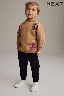 Tan Brown Utility Hoodie and Joggers Set (3mths-7yrs) (B29615) | $34 - $41