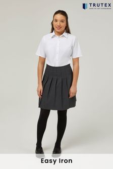 Trutex White Regular Fit Short Sleeve 3 Pack School Shirts