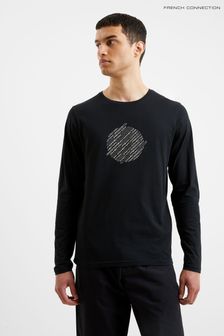 French Connection Everforth Long Sleeve Black T-Shirt (B29875) | OMR10