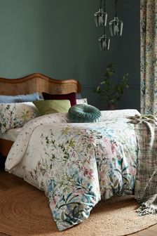 Laura Ashley Multi White Pointon Fields Duvet Cover and Pillowcase Set (B2M110) | AED360 - AED693