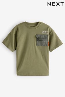 Khaki Green Relaxed Fit Short Sleeve Utility T-Shirt (3-16yrs) (B30128) | ￥1,360 - ￥1,940