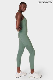 Sweaty Betty Cool Forest Green 7/8 Length Aerial Core Workout Leggings (B30131) | €119