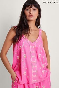 Monsoon Pink Kiran Embroidered Camisole (B30150) | AED320