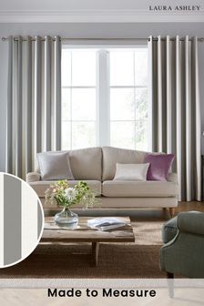 Laura Ashley Steel Grey Lille Stripe Made to Measure Curtains (B30366) | €143