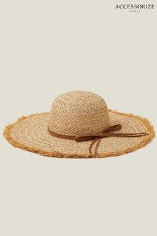 Accessorize Natural Raw Edge Floppy Hat (B30434) | SGD 54