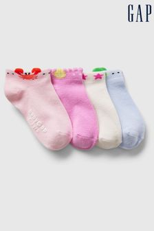 Gap Pink Toddler Print Crew Socks 4 Pack (B30440) | kr150