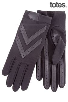 אפור - Totes Original Stretch Gloves With Brushed Lining And Smartouch (B30495) | ‏101 ‏₪