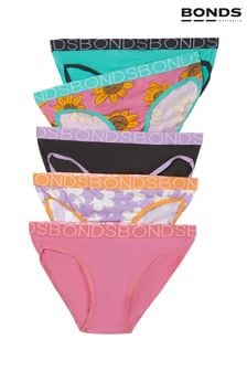 Bonds Pink Floral Print Bikini Briefs 5 Pack (B30726) | €20