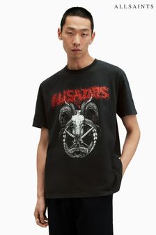 AllSaints Black Archon Short Sleeve Crew Neck T-Shirt (B30743) | $87