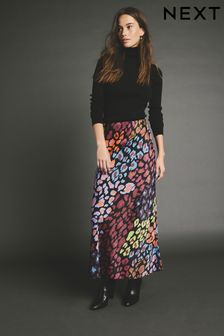 Bright Animal Printed Satin Midi Skirt (B30779) | 6,400 RSD