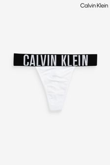 Calvin Klein White Logo High Leg Thong (B30782) | €25