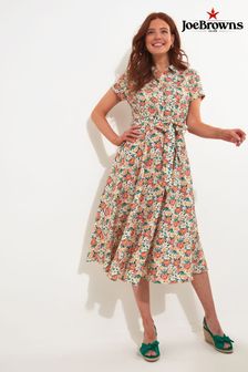 Joe Browns Floral Print Short Sleeve Linen Blend Shirt Dress (B30868) | €80