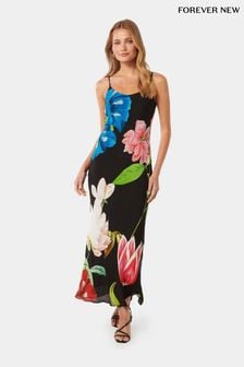 Forever New Black Valentina Strappy Slip Dress (B33002) | KRW170,800