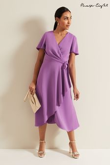 Phase Eight Purple Petite Julissa Frill Wrap Dress (B33115) | €164