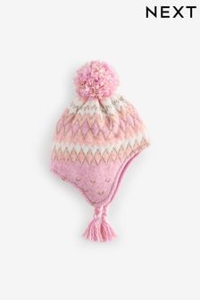 Pink Fairisle Pattern Trapper Hat (3mths-16yrs) (B33189) | $14 - $19