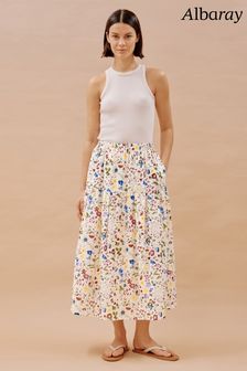 Albaray Cream Buttercup Pressed Floral Skirt (B33344) | €93