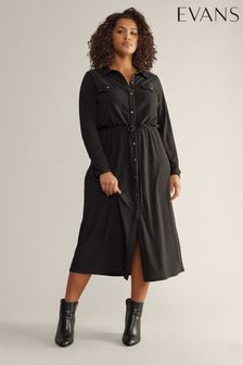Черный - Платье в рубчик Evans (B33354) | €56