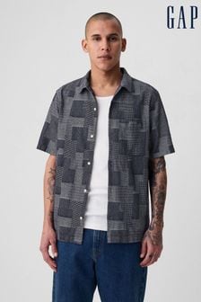 Gap Cotton Patchwork Short Sleeve Resort Shirt (B33596) | kr730