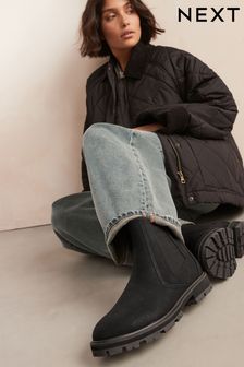Black X Wide Boots Next Oman