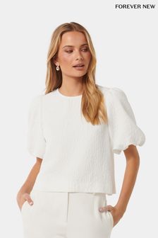 Forever New Nara Textured Bubble Sleeves Top