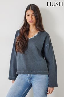 Hush Grey Ellison Contrast Stitch Sweatshirt (B33869) | AED327