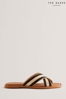 Ted Baker Brown Ashika Webbing Flat Sandals (B33975) | HK$1,131