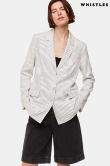 Whistles Petite Luna Stripe Ivory/Multi Blazer (B34174) | kr1,545