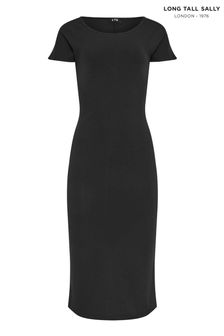 Long Tall Sally Black Flutter Sleeve Scoop Neck Dress (B34222) | €49
