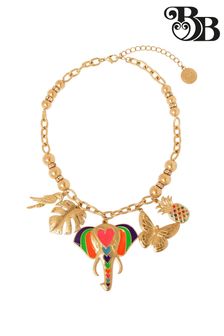 Bibi Bijoux Gold Tone Mosaic Elephant Statement Necklace