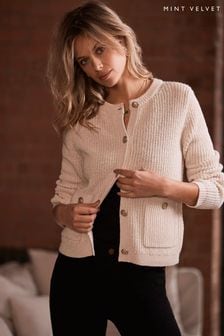 Mint Velvet Cream Cotton Knit Cardigan (B34434) | €136