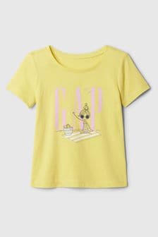 Żółty - Gap Cotton Logo Graphic Short Sleeve Baby T-shirt (noworodki-5 lat) (B34681) | 50 zł