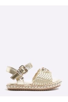 River Island Gold Girls Woven Espadrille (B34943) | $27