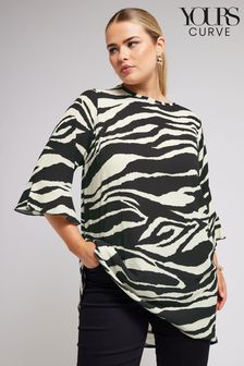 Yours London Curve Black Zebra Print Tunic Top (B35008) | KRW76,900