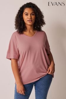 Rosa - Evans T-Shirt aus Modal mit V-Ausschnitt (B35094) | 34 €